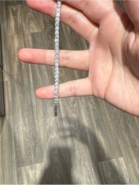 Silver Crystal Tennis Bracelet - Sparkling Clear Stones